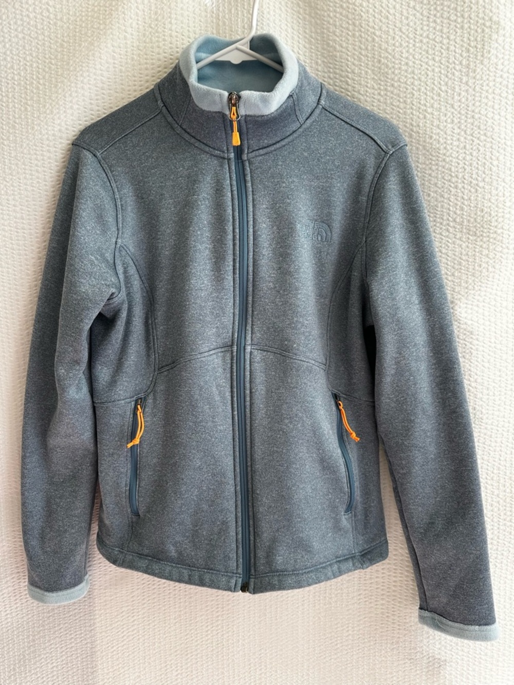 THE NORTH FACE Blue Gray Fleece Lined Full Zip Jacket Women's Medium Outdoor